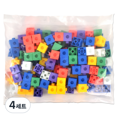 오즈토이 큐브 블록 놀이 110P, 혼합색상, 4세트