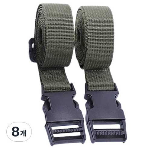 캠핑 버클 벨크로 압축 스트랩, 그린, 1단, 8개