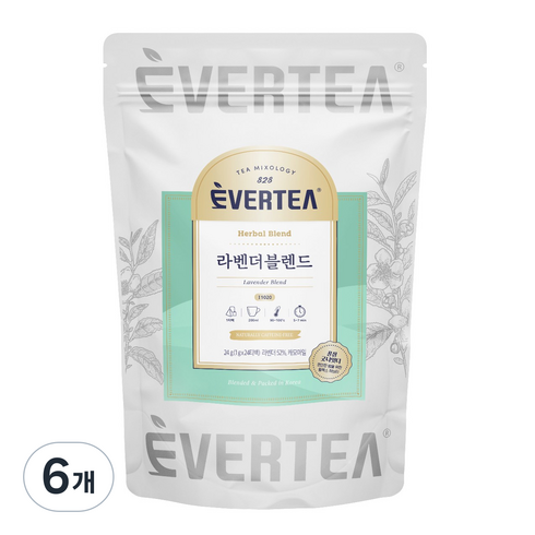 에버티 라벤더 블렌드 티백, 6개, 24개입, 1g