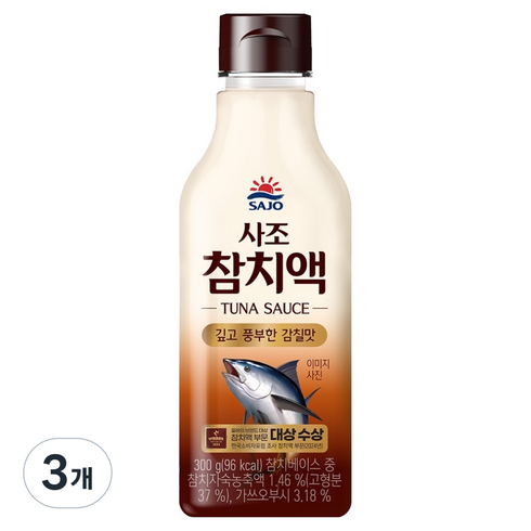 사조 참치액, 300g, 3개