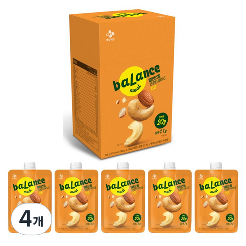 CJ제일제당 밸런스밀 프로틴 쉐이크 견과 5p, 225g, 4개