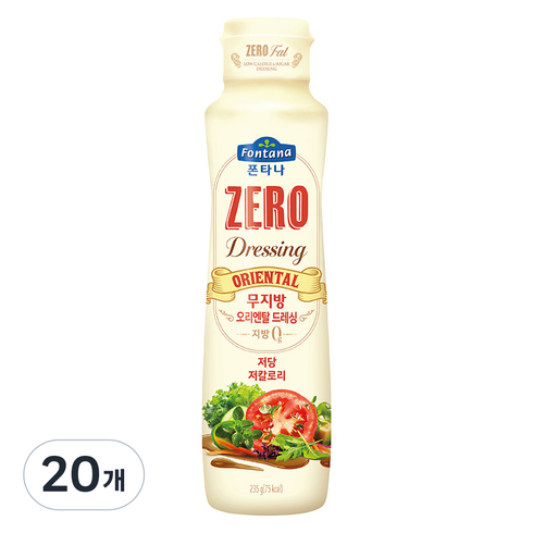 폰타나 저당 저칼로리 무지방 오리엔탈 드레싱, 235g, 20개