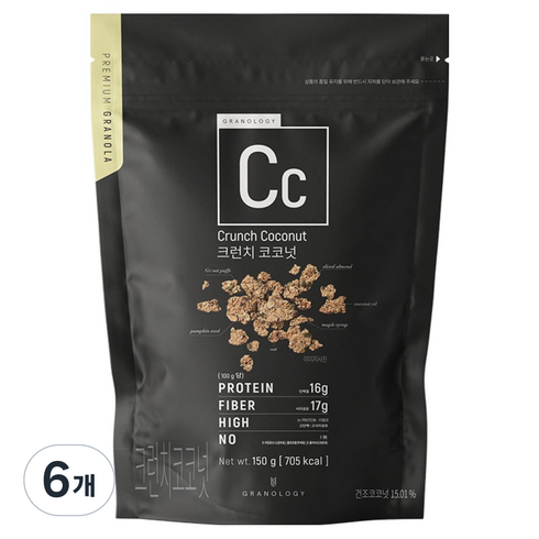 그라놀로지 크런치 코코넛, 150g, 6개