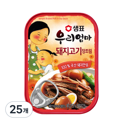 샘표 우리엄마 돼지고기 장조림, 110g, 25개