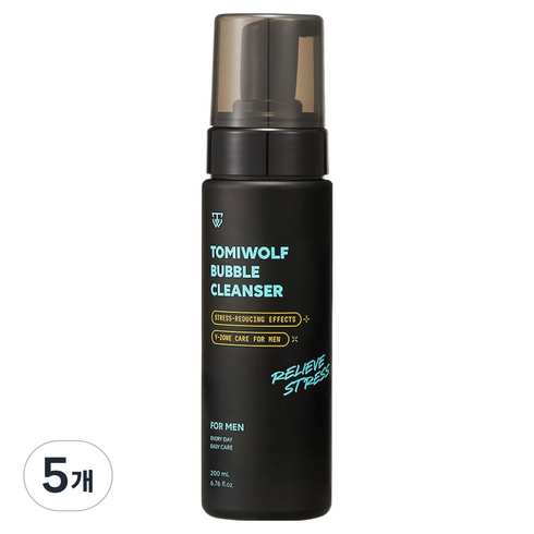 토미울프 5.5pH 약산성 버블 쿨링 남성청결제, 200ml, 5개