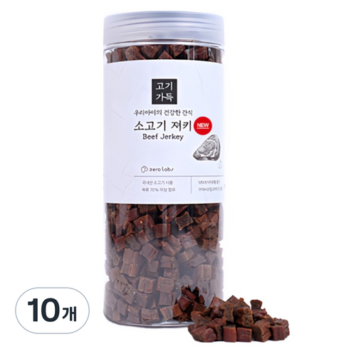 제로랩스 강아지 고기가득 노즈워크 져키, 소고기, 1kg, 10개