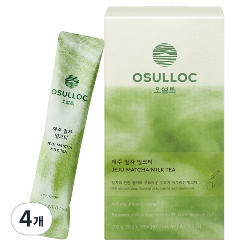 오설록 제주 말차 밀크티, 4개, 10개입, 20g