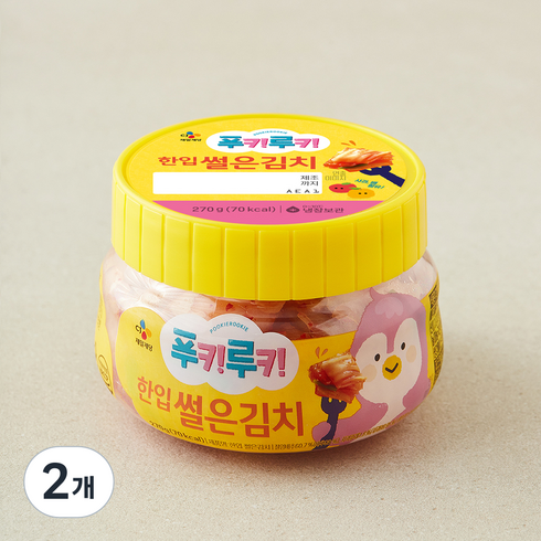 CJ제일제당 푸키루키 어린이 반찬 한입 썰은김치, 270g, 2개