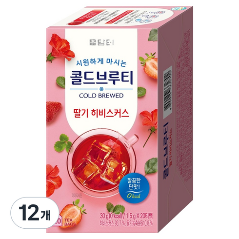 담터 콜드브루티 딸기히비스커스, 1.5g, 20개입, 12개