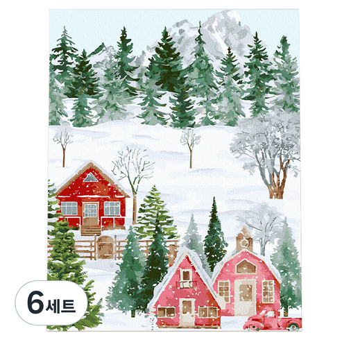 플레이어바웃 유화 그림 DIY 명화그리기 40 x 50 cm 세트, 작은 눈의 마을(PM032), 6세트