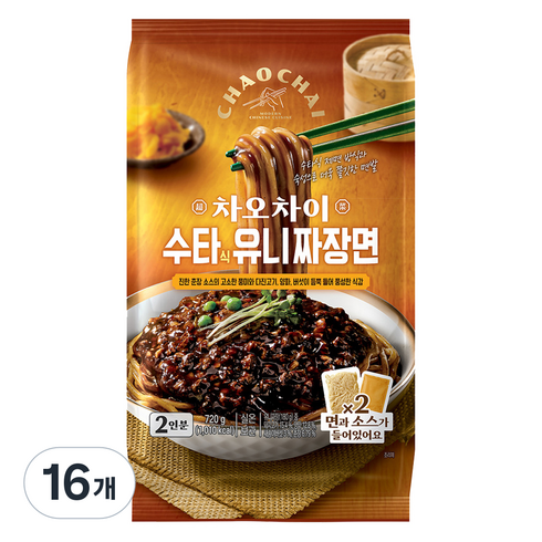 차오차이 수타식 유니짜장면 720g 2인분, 16개
