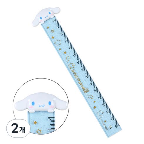 산리오 시나모롤 마스코트 슬림 자 15cm, 혼합색상, 2개