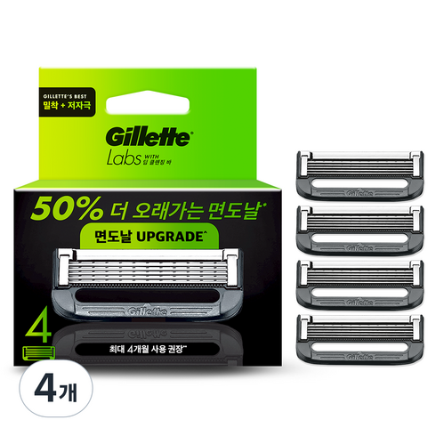 질레트랩스 딥클렌징바 면도날, 4개입, 4개