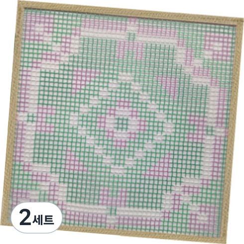 알로데 다용도 러그 발매트 DIY 스킬 자수 세트 30 x 30 cm, 2세트, DS94