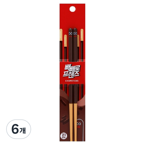 아이엔피 빼빼로 프렌즈 젓가락, 혼합색상, 6개, 단품