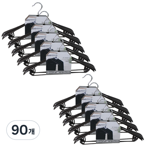 선우랜드 후크정장 옷걸이, 브라운, 90개