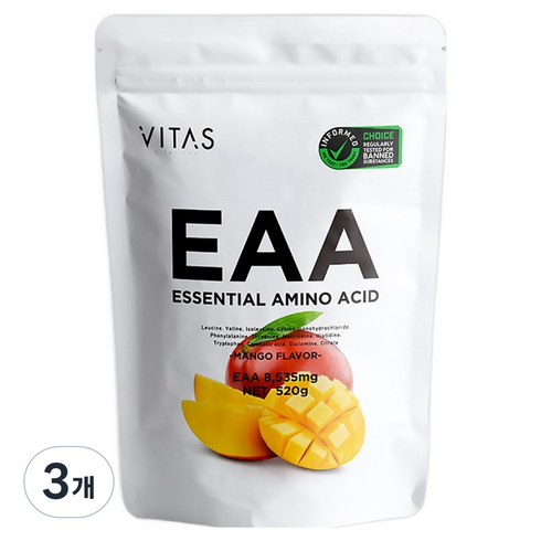 바이타스 EAA 아미노산 망고맛, 520g, 3개