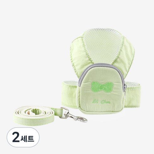 파스텔펫 반려동물 리본 백팩 하네스 세트, 그린, 2세트
