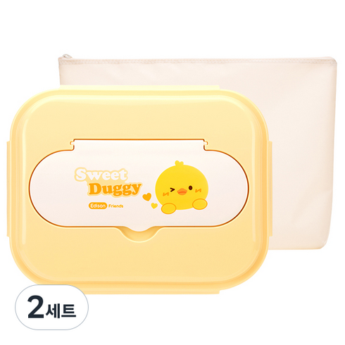 에디슨 프렌즈 하나로 스텐 식판 가방 세트, 오리옐로우, 식판 + 가방, 2세트