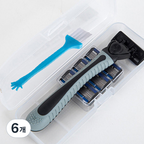 정월나나 여성용 다리털 제모 면도기 블랙, 1개입, 6개