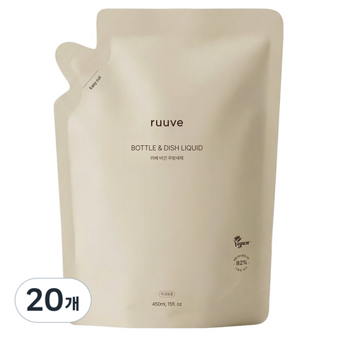 러베 젖병 주방세제 리필, 20개, 450ml