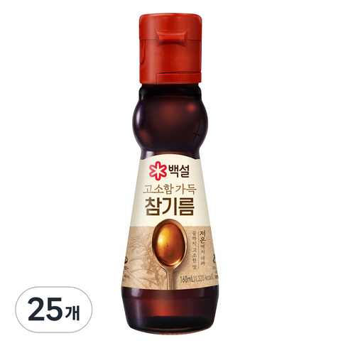 백설 고소함 가득 참기름, 160ml, 25개
