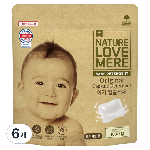 네이쳐러브메레 아기 캡슐세제 오리지널 향, 6개, 100개입