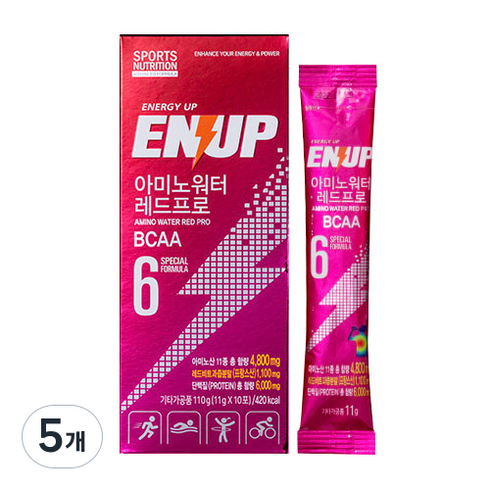 엔업 아미노워터 레드프로 복합아미노산 11g, 10회분, 5개
