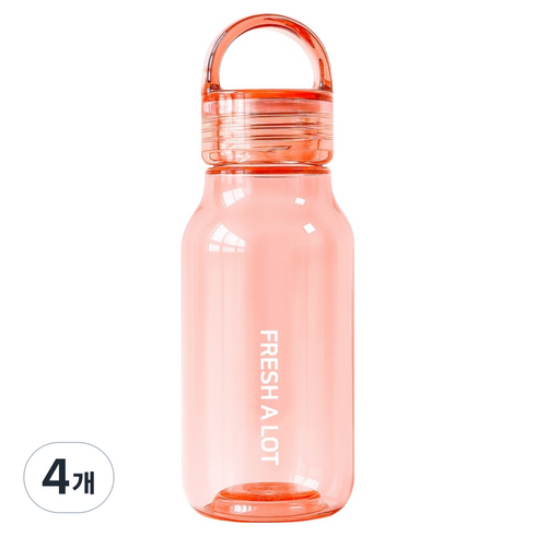 프레쉬어랏 트라이탄 핸들캡 에어 보틀, 핑크, 430ml, 4개