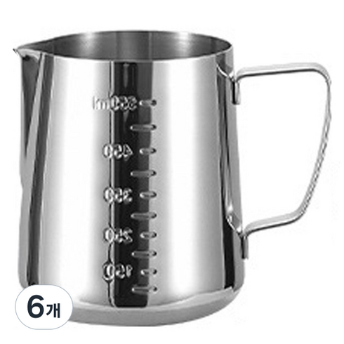 커피보니 304스테인레스 스팀피쳐 600ml, 6개