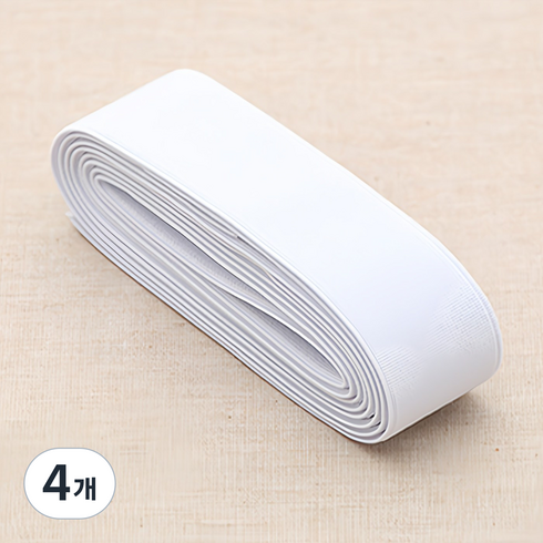 해피베어스 고무줄 3.5cm, 화이트, 4개