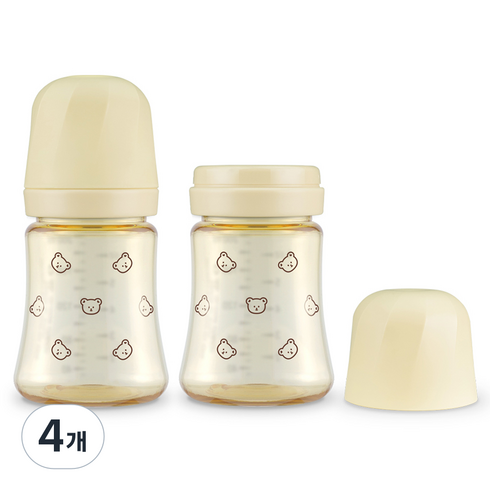 그로미미 유아용 PPSU 돗꼼 젖병 트윈팩, 버터, 200ml, 4개
