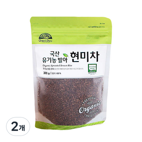 OrganicStory 국산 유기농발아 현미차, 300g, 2개
