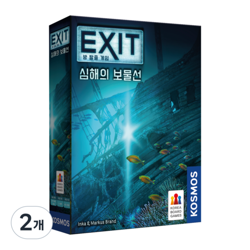코리아보드게임즈 EXIT 방 탈출 게임 심해의 보물선, 혼합색상, 2개