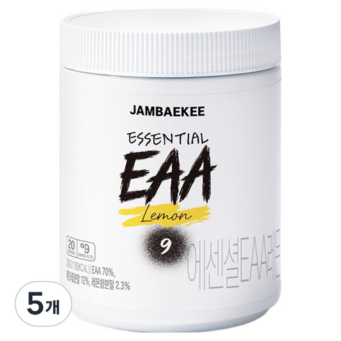 잠백이 에센셜 EAA 아미노산 레몬맛, 300g, 5개