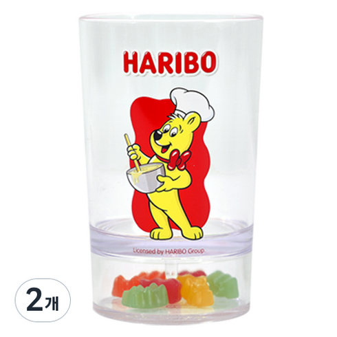 하리보 투명컵, RED, 2개, 200ml