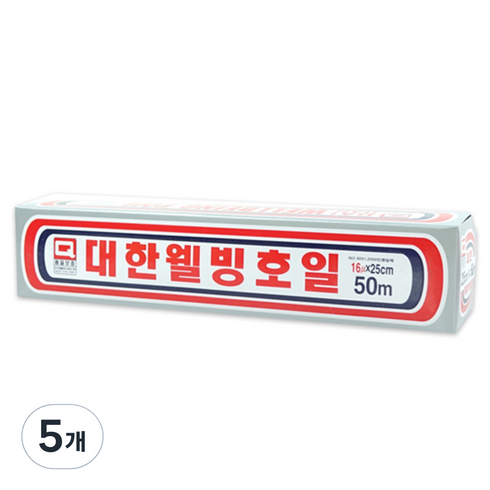 대한웰빙은박접시 호일 25cm x 50m, 5개