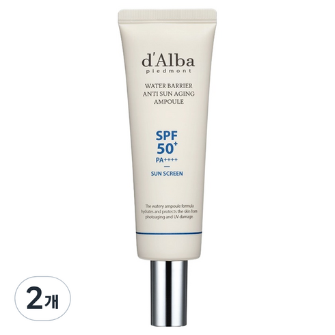 달바 워터 베리어 안티 선 에이징 앰플 SPF50+ PA++++, 50ml, 2개