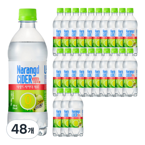 나랑드사이다 제로 그린애플, 500ml, 48개