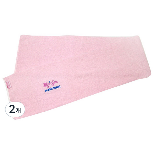 오션타올 칼라 바디 샤워타월, 핑크, 1개입, 2개