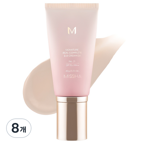미샤 엠 시그너처 리얼 컴플릿 비비크림 이엑스 SPF30 PA++, 21호 화사한 베이지, 45g, 8개