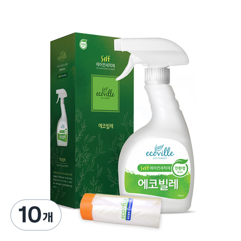 에코빌레 셀프 에어컨 세척제, 500ml, 10개