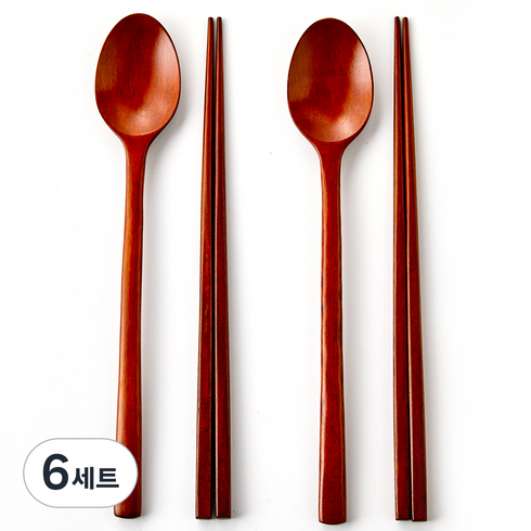 모던하우스 자연옻칠 한입에 쏙 수저세트, 숟가락 + 젓가락, 6세트