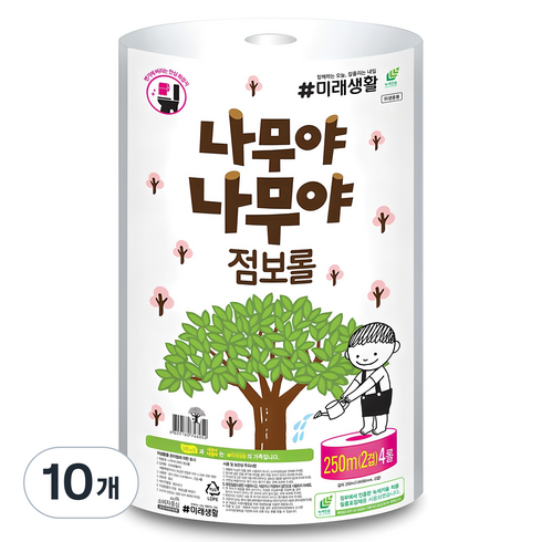 나무야나무야 2겹 점보롤, 250m, 10개, 4롤