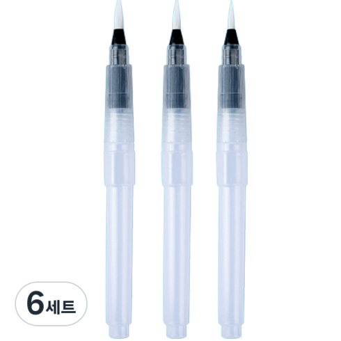 다사바바 수채화 워터브러시 투명 팁 뾰족한 끝 3종 세트, 120mm, 6세트