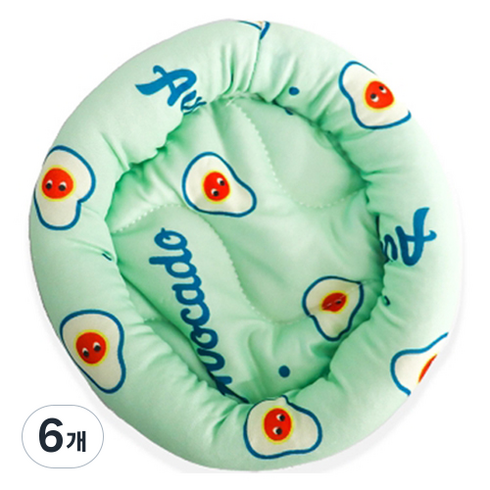 폭신폭신 앵무새 방석 침대 S 15cm, 그린, 6개