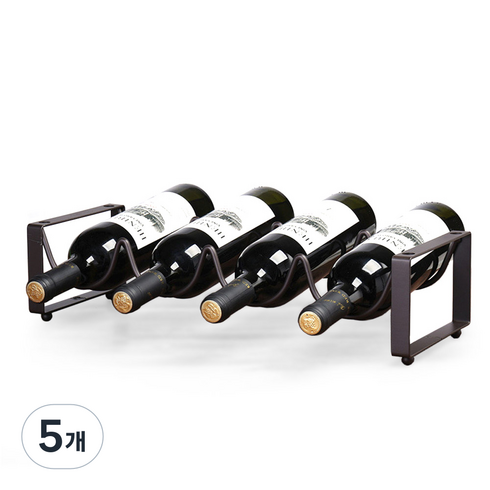 모나코올리브 망고너츠 칸칸 철제 와인랙 와인보관대, 다크브라운, 5개