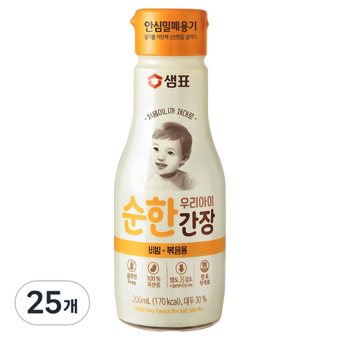 샘표 우리 아이 순한 간장 비빔 볶음용, 25개, 200ml