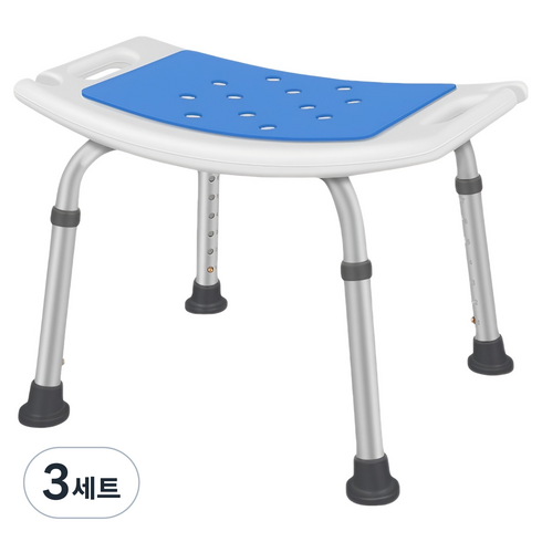 로시테라 노인 임산부 높이조절 목욕 의자 57 x 34 x 11 cm + 방석 세트, 화이트(의자), 3세트