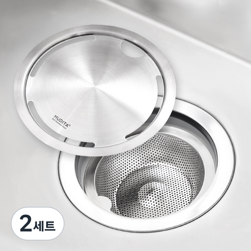무디타 리본제이 304 스텐 탈수기호환 배수구망 + 커버 세트, 2세트